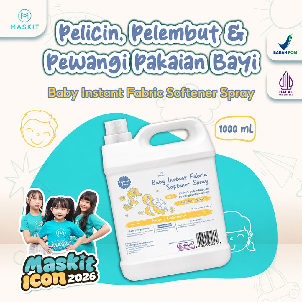 Baby Fabric Softener Spray - JERIGEN 1L - Pelembut Pewangi Setrika Baju Bayi Maskit