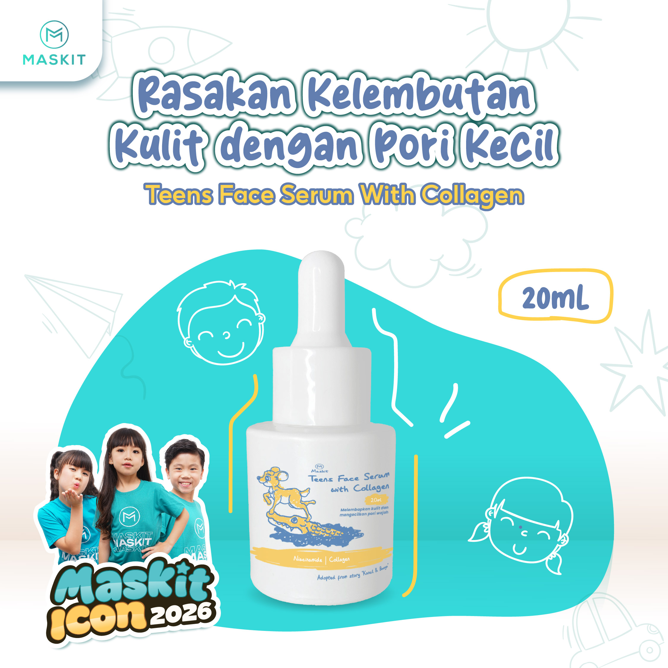 (NEW 2026 - ECOM MASKIT ICON) MASKIT Teens Face Serum with Collagen (1)