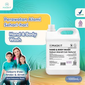 Hand & Body Wash Sabun Mandi Cair Maskit Natural 1000ml