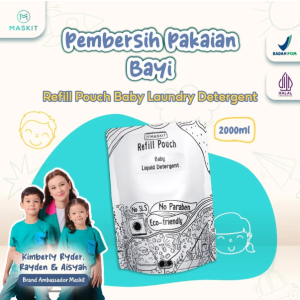 Maskit Pouch Refill Baby Detergent 2L | Deterjen Bayi Isi Ulang 2 Liter